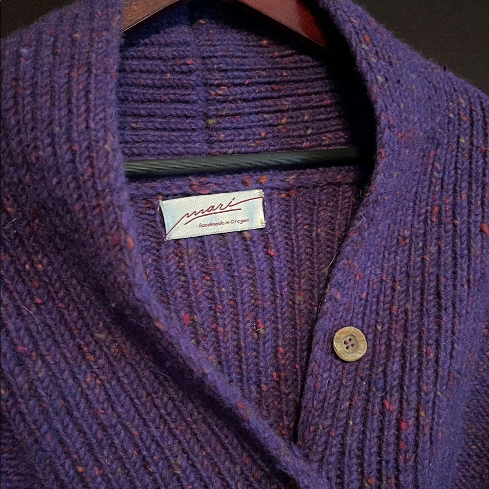 Cozy Purple Shawl-Collar Women's Sweater